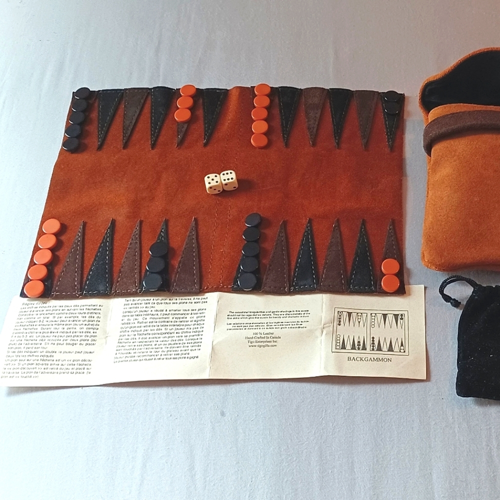 Leather Backgammon made in Canada